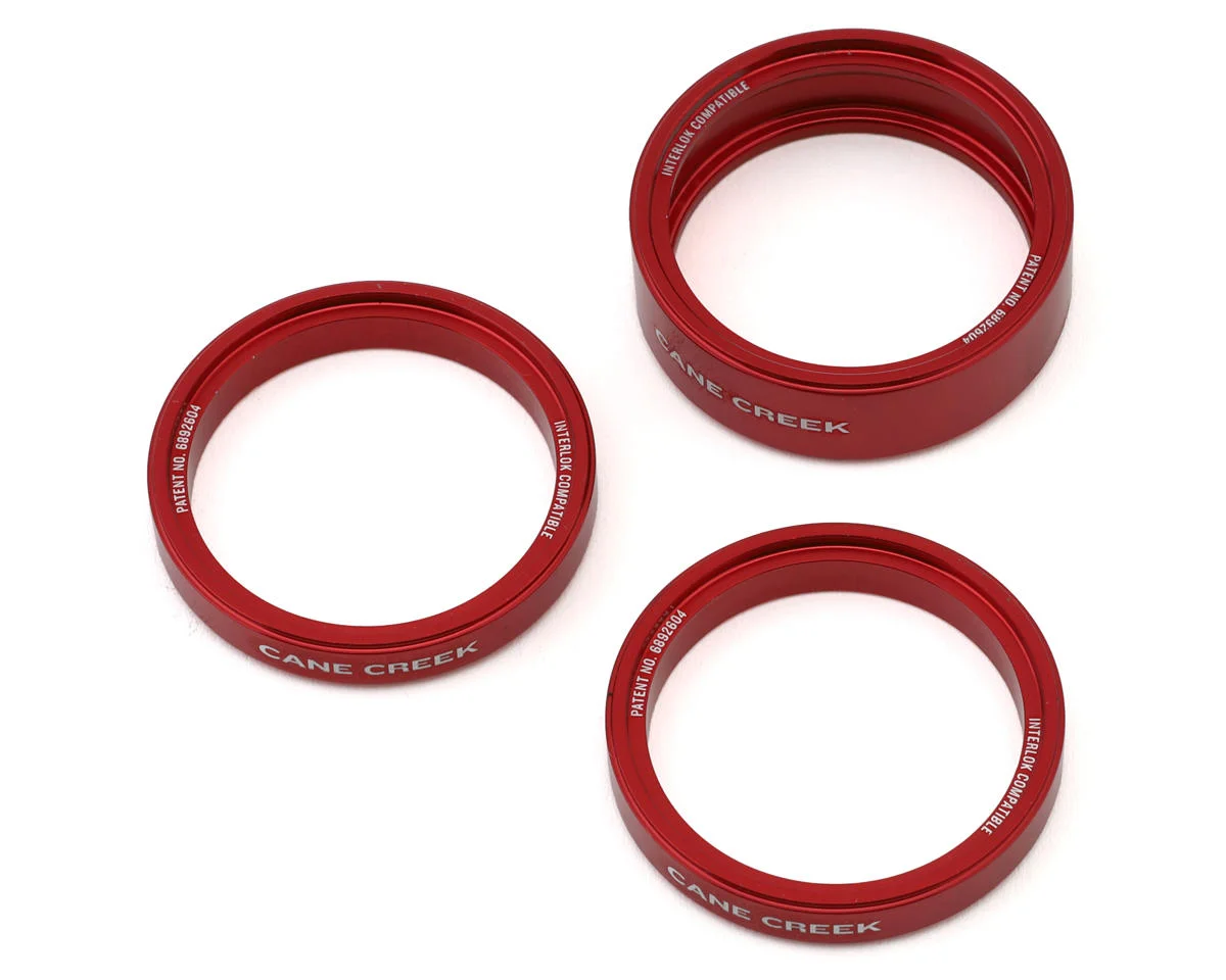 Cane Creek Interlok Headset Spacer Kit (Red) (1-1/8") (5/10mm)